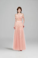 LUCILLA • Cora Off-Shoulder Lace & Tulle A-Line Evening Gown