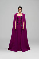 Asma Crystal Embellished Crepe Dress With Najla Cape for women, from 21SIX, The Viet Concept