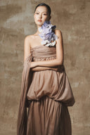 Mosa Lumière Draped Maxi Dress for women, from BYDI, The Viet Concept