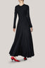 Black Esme A-line Draped Jersey Midi Dress for women, from HOBB, The Viet Concept 