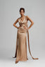Mocha La Divinità Maxi Dress for women, from La Vierge, The Viet Concept 