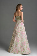 IHF STUDIO • Celestine Floral Brocade & Silk Taffeta A-Line Dress