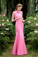 Mermaid Pink Crystal Bertha Collar Shimmer Silk Evening Gown Luxury for women, from IHF ATELIER, The Viet Concept