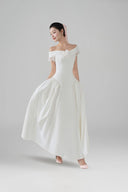 LARMES • Odile Ivory Sculpted Evening Gown