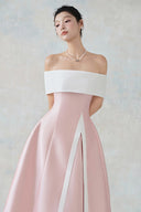 LARMES • Dakota Blush Draped Evening Gown