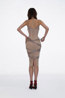 Luce Boned Mesh & Silk Dress for women, from HUELLEY ROSE, The Viet Concept 
