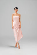 Zuri Silk Satin Asymmetric Evening Gown for women, from 21SIX, The Viet Concept