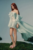 Chloris Mint Liquid Organza Luxe Set for women, from LA VIERGE, The Viet Concept 