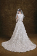 WHITE PLAN • Angelina Feathered Taffeta Couture Bridal Gown
