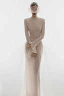 L'ALLÉE • High-Neck Draped Evening Gown