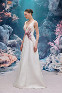 Evelina Coral Crystal Taffeta Couture Gown for women, from 21SIX, The Viet Concept