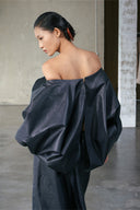 Hac Vi Asymmetric Sculptural Black Dress for women, from DAS LA VIE, The Viet Concept 