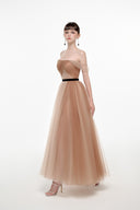 Amelia Noir Line Tulle Maxi Dress for women, from JOSEPHINE, The Viet Concept 