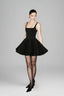 Black Eliana U-Neck Flared Mini Dress for women, from HUONG, The Viet Concept 