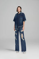 Asymmetric Fringed Hemline Shirt, for GVLUX, The Viet Concept 