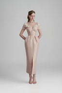 Pink Pastel Marquessa Pencil Maxi Dress for women, from Calista, The Viet Concept 