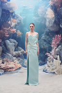 Sirena Crystal Pearl Water Silk Taffeta Evening Gown for women, from 21SIX, The Viet Concept