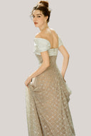 Nally A-line Asymmetric Neck Tulle Floor Length Dress for women, from Calista, The Viet Concept