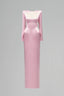 Pink Elyndra Sheath Cut-Out Satin Floor Length Dress for women, from Maison Des Copains, The Viet Concept 