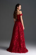 IHF STUDIO • Roselle Floral Lace Off-Shoulder A-Line Gown