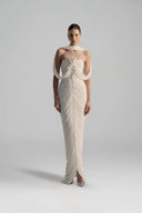 HA THANH VIET • Sedley Linen Blend Draped Maxi Dress