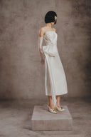 Avery Asymmetric Bow Taffeta Midi Gown for women, from WHITE PLAN, The Viet Concept