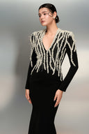Zaina Pearl-Embellished Crepe Evening Gown for women, from 21SIX, The Viet Concept