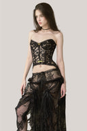 Black Chinoiserie Bustier Corset for women, from La Vierge, The Viet Concept