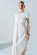 HOBB • Draped Silk Midi Dress