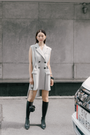 Gray Berlin Mini Dress for women, from WHITE PLAN, The Viet Concept 