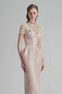 Pink Pastel Marquessa Pencil Maxi Dress for women, from Calista, The Viet Concept 