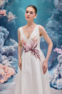 Evelina Coral Crystal Taffeta Couture Gown for women, from 21SIX, The Viet Concept