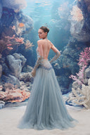 Muriel Crystal Glitter Tulle Gown & Corisande Crystal Gloves for women, from 21SIX, The Viet Concept