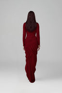 Red Thalora Long Sleeves  Maxi Dress for woman, from POEM, The Viet Concept