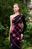Midnight Bloom One-Shoulder Mermaid Crystal Evening Gown for women, from IHF ATELIER, The Viet Concept 