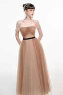 Amelia Noir Line Tulle Maxi Dress for women, from JOSEPHINE, The Viet Concept 