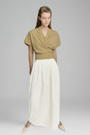 Light Ivory Domitilla Maxi Skirt for women, from Lam.D, the Viet Concept 