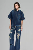 Asymmetric Fringed Hemline Shirt, for GVLUX, The Viet Concept 
