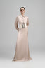 Woolden A-line Collared Neck Silk Satin Floor Length Dress for women, from Ha Thanh Viet, The Viet Concept 