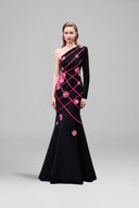 Midnight Bloom One-Shoulder Mermaid Crystal Evening Gown for women, from IHF ATELIER, The Viet Concept 