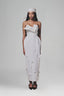 White Floral Pencil Maxi Dress for women, from Keira Tong, the Viet Concept 