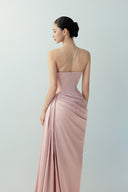 BYDI • Lyra Rose Shadow Silk Bodycon Evening Gown