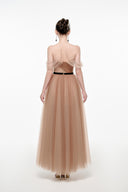 Amelia Noir Line Tulle Maxi Dress for women, from JOSEPHINE, The Viet Concept 
