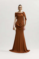 Devon Dress One Shoulder Hardware Knit Gown for women, from JENNY K TRAN, The Viet Concept