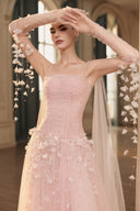 Rachel Pastel Blossom Embellished Mesh Gown for women, from JOSEPHINE, The Viet Concept 