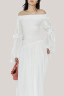 SpikyRose Gathered Off-Shoulder Spandex Maxi Dress for women, from DAS LA VIE, The Viet Concept 