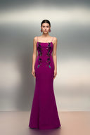 Asma Crystal Embellished Crepe Dress With Najla Cape for women, from 21SIX, The Viet Concept