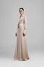 Woolden A-line Collared Neck Silk Satin Floor Length Dress for women, from Ha Thanh Viet, The Viet Concept 