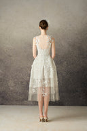 ROSEE de MATIN • Carolina Floral White Lace Midi Dress
