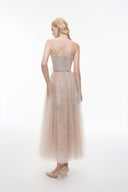 LUCILLA • Kalina Embroidered Lace & Tulle Midi Evening Dress